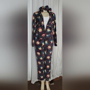 Women Pajamas with Cartoon Print - Black